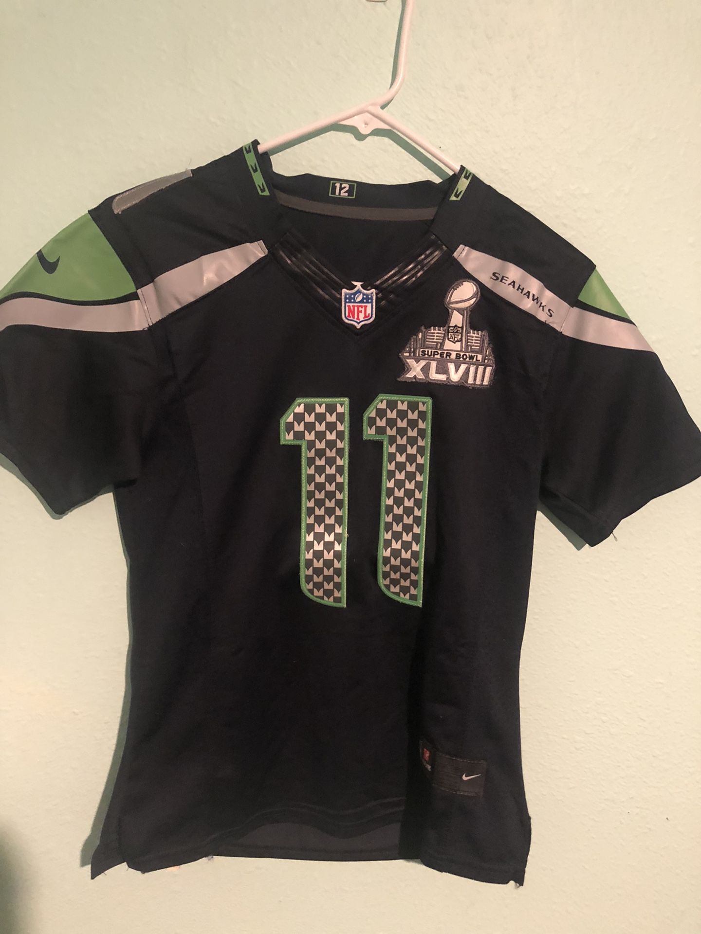 Nike NFL Seattle Seahawks #11 Harvin Football Jersey Women's Blue Size Large