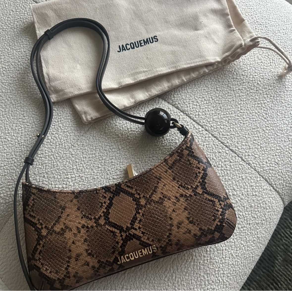 Jacquemus Snake Skin Le Bisou Perle