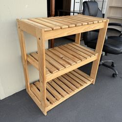 Solid Wood Storage Shelf Rack Good Condition 