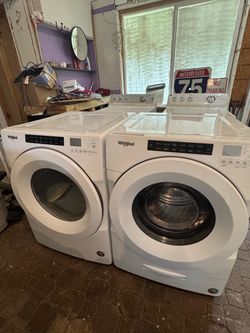 Whirlpool front loader, washer, and dryer