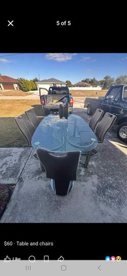 Glass Table 6 Chairs