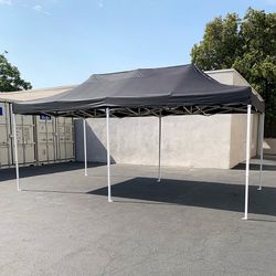 (NEW) $185 Heavy-Duty 10x20 FT Outdoor Ez Pop Up Canopy Party Tent Instant Shades w/ Carry Bag (Black, Red)