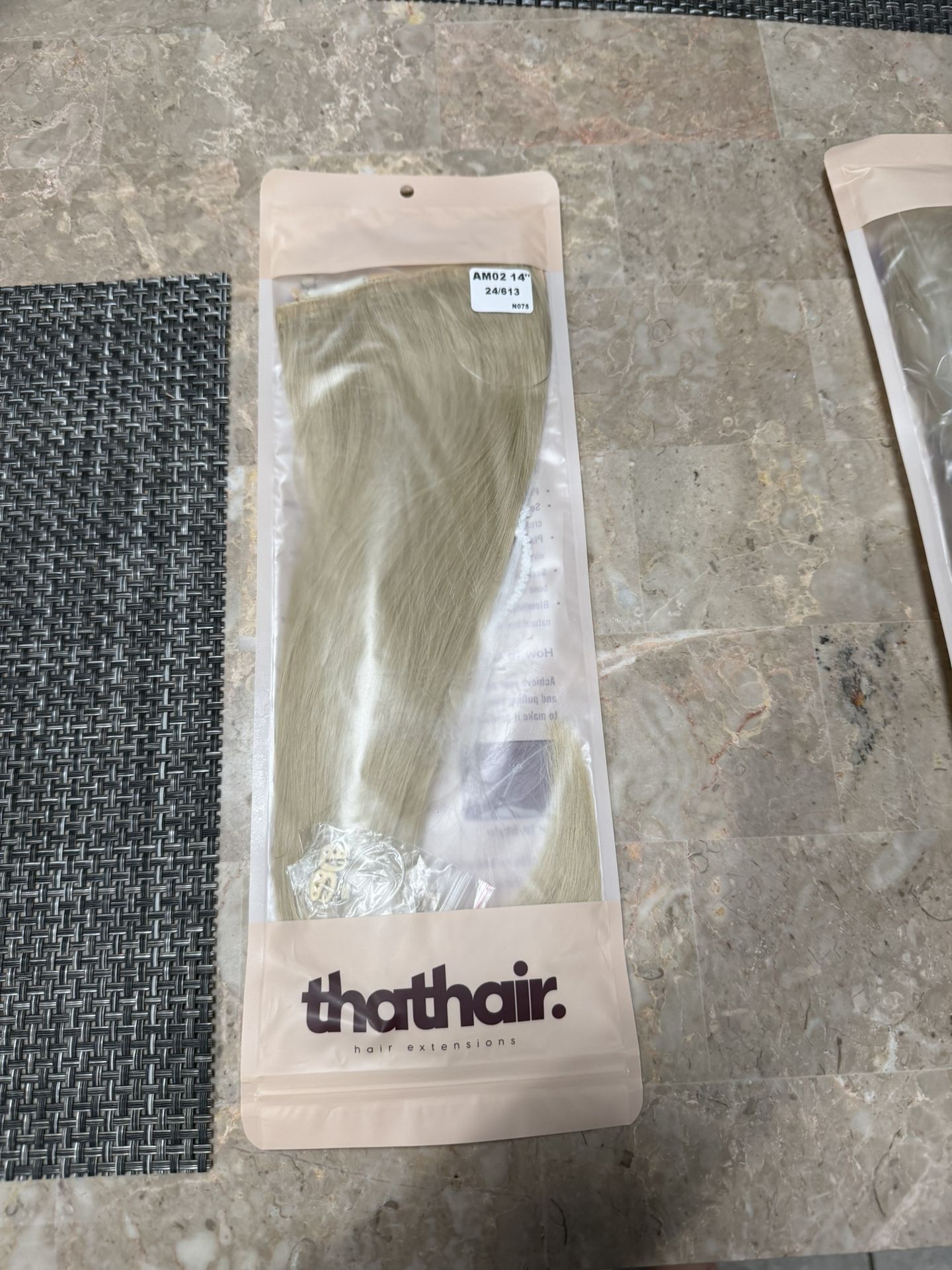 14” Pale Ash Blonde Halo Hair Extension