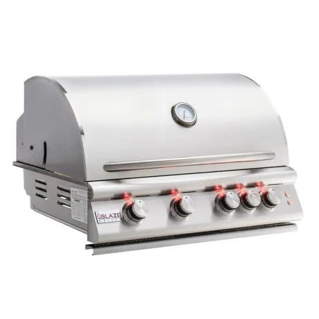 Blaze LTE 32-Inch 4-Burner Built-In Gas Grill With Rear Infrared Burner & Grill Lights