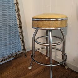 Vintage Yellow Bar Stool
