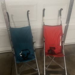 Red And Blue Cosco Foldable Strollers