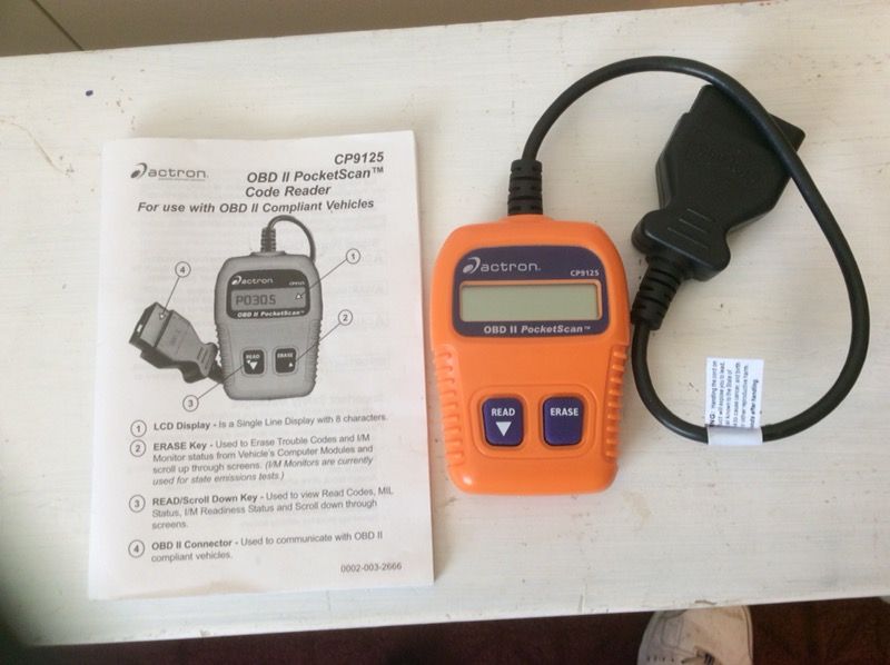 Actron CP 9125 pocket scan code reader and manual