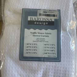 New Shower Curtain 108W X  72L White Waffle Weave
