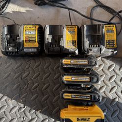 DEWALT 20V BATTERIES AND CHARGERS