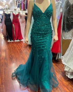 Green Mermaid Prom Dress-M
