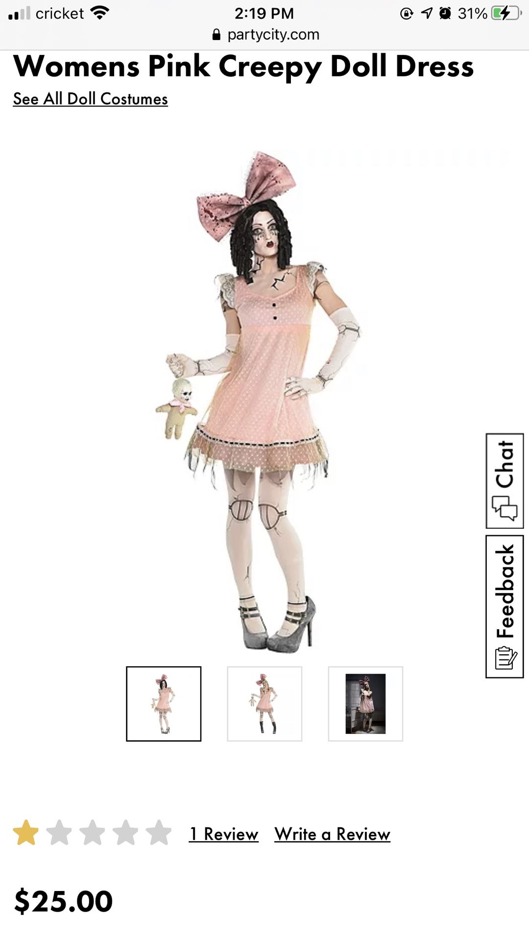 Party city doll costume 2025