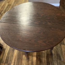 Brown Round Antique Table