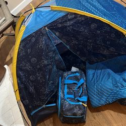 Sam’s Space Slumber Set, Tent, Duffel Bag, Kid’s Sleeping Bag!