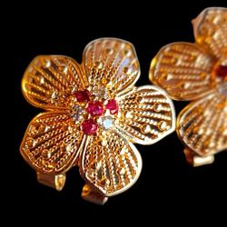 Fashion Jewelry Drop With Zircon Red Ruby 