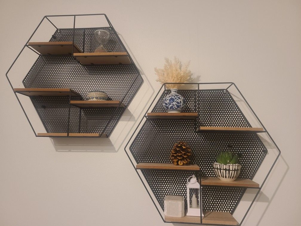 Hexagonal Wall Shelves