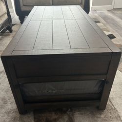 Brand New Solid Wood Rustic Coffee Table – Heavy, Thick Wood – Storage & Drawers