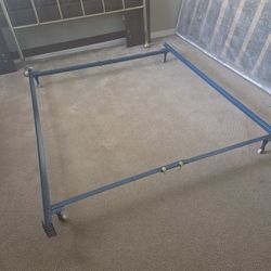 Queen Size Metal Frame On Rollers