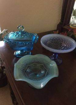 Antique glass candy dishes