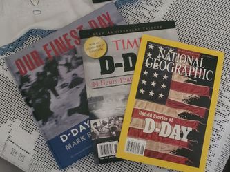 D-Day WWII book and magazines and book, 3 items