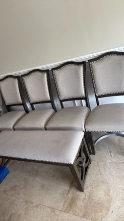 Dinning room chairs plus bench
