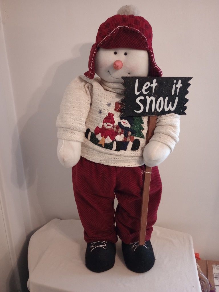Hanna's Handiworks 38" Standing Snowman, Let It Snow..