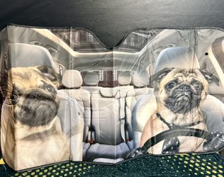 Pug Dog Car/SUV/Mini Van Windshield Sunshade.