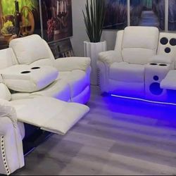 Recliner Sofa set with lights and speakers