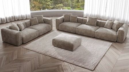 Premium Corduroy Velvet Modular Sectional Sofa Set.