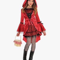 Girls Gothic red riding Hood, new girls size medium 8–10
