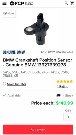BMW Crankshaft Position Sensor (New)