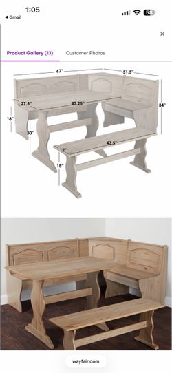 Wooden brown breakfast nook