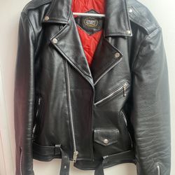 Straight To Hell Leather Jacket Buffalo Hide Size 48