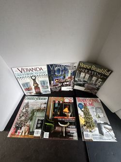 Lot of 6 Home Decor Magazines Veranda House Beautiful Elle Decor Traditional