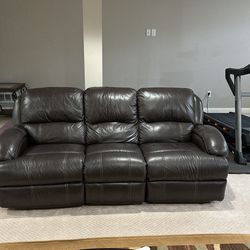 Leather Power Recliner Sofa