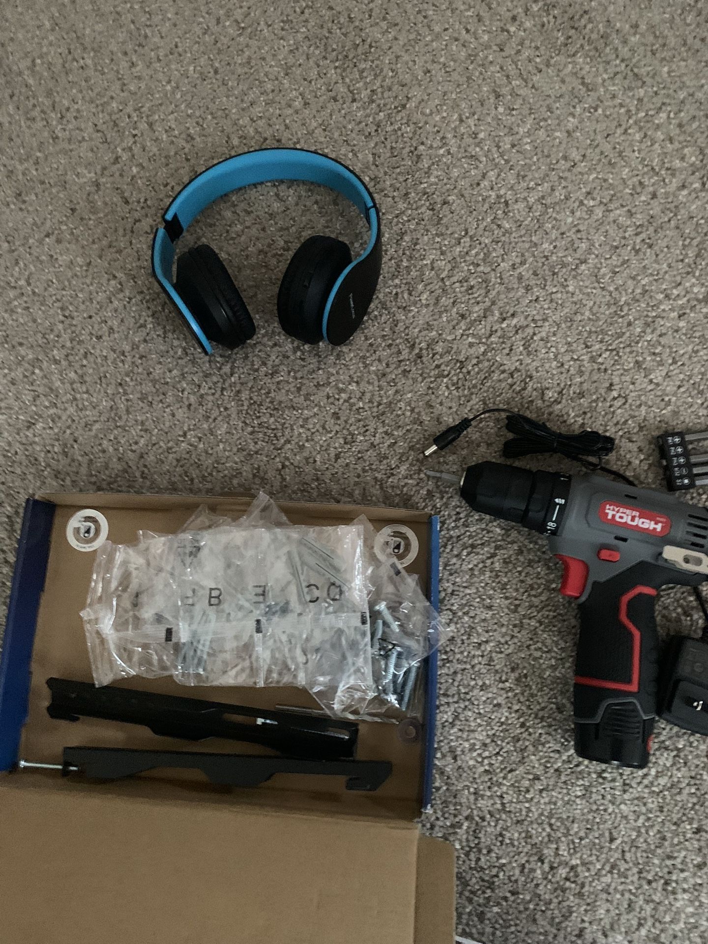 55 Inch Tv Wall Mount, Cordless Drill (mint Condition), And Bluetooth Headphones