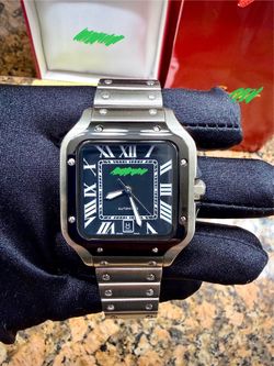 Silver Men’s Luxury Watch Black Face 41MM