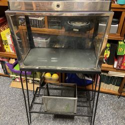 Two Vintage Steel Frame Aquariums
