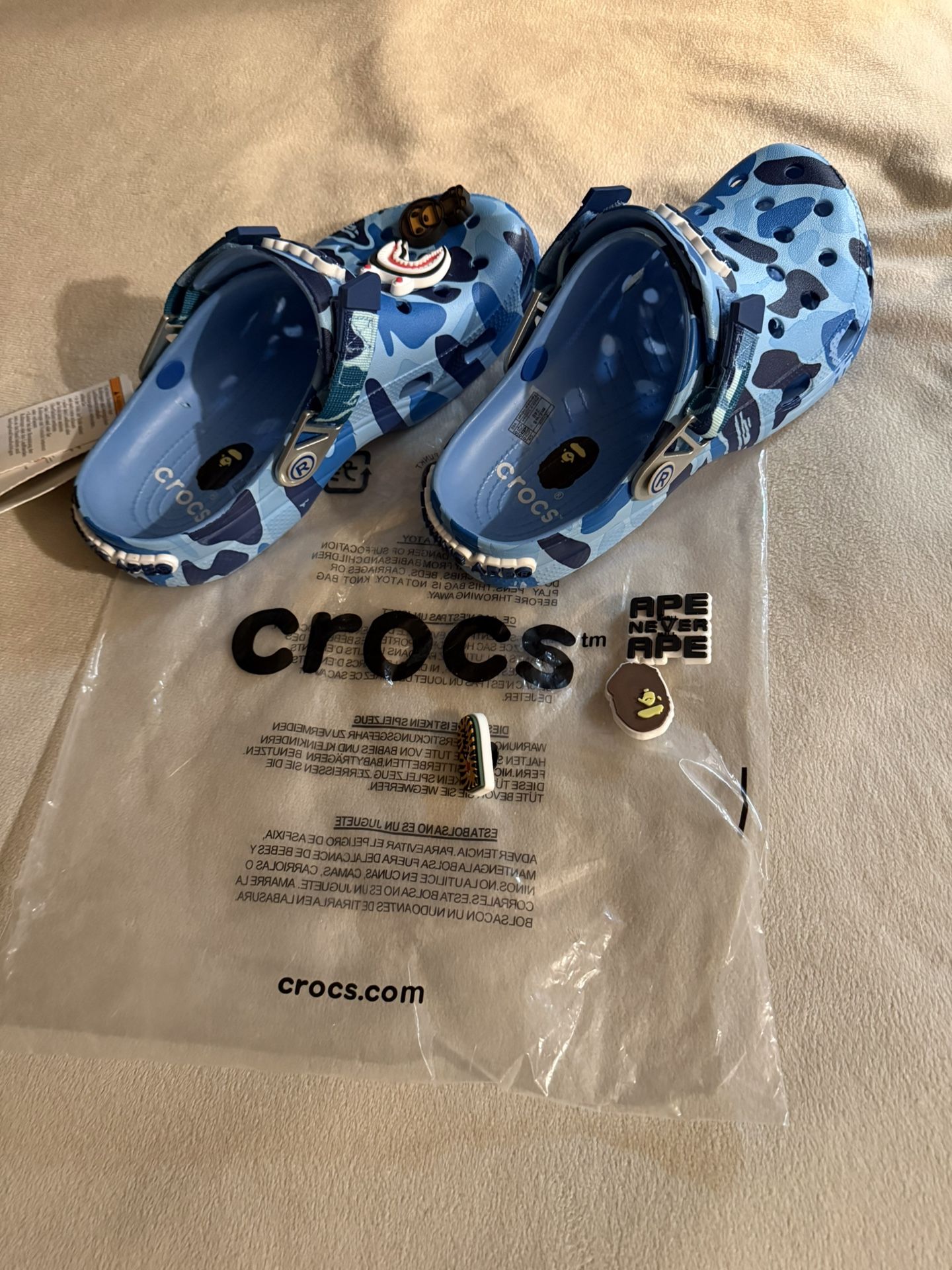 Bape Crocs Men’s 6 Fits Kids 6 As Well 
