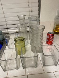 Mixed Glass Vase Collection – 8 Pieces