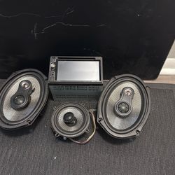 Car Stereo Boss And Three Speakers Trinity, American Bass
