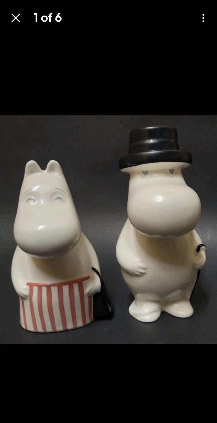 Arabia Findland Moomin Papa Mama Figure Pair