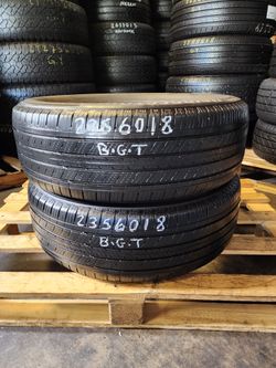 235 60R 18 BRIDGESTONE ALENZA TIRES 2356018 USED TIRES (PAIR) MOUNT BALANCE INCLUDED
