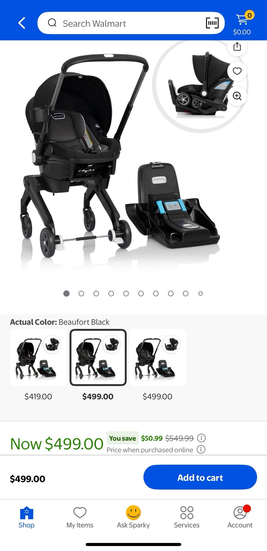 Evenflo Carseat and Stroller. 