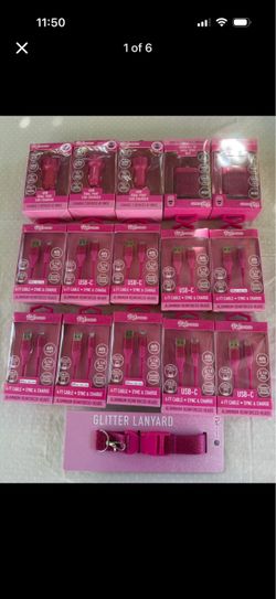 Pink Power Charging Accessories Bundle – 16 Pieces – NEW $60 for all