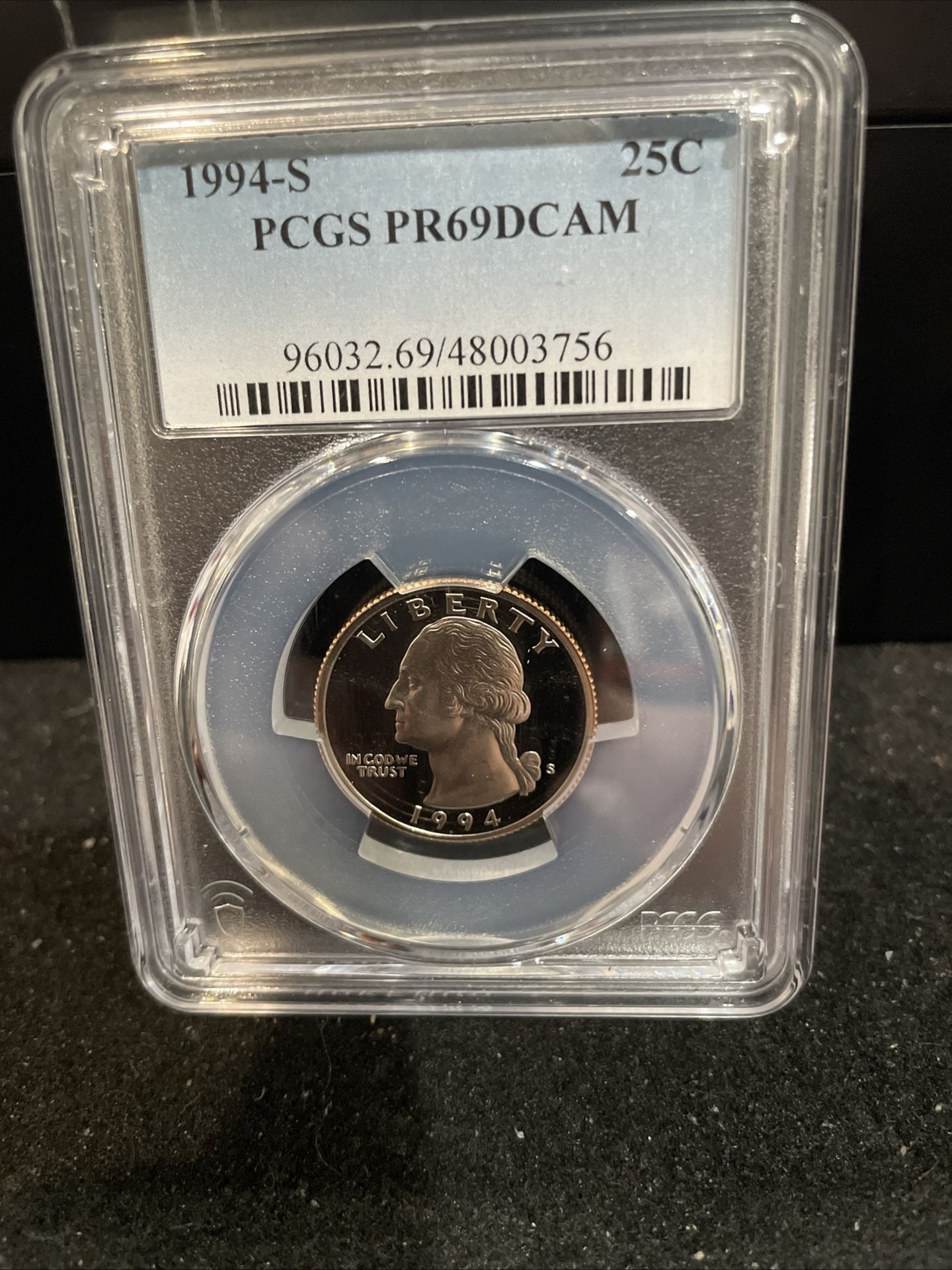 1994 S Gem Proof Washington Quarter Graded By PCGS At PR69 C-12