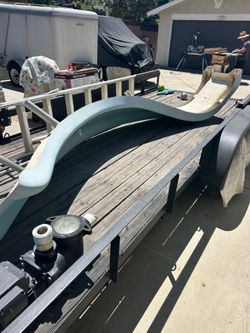 Fiberglass pool slide and ladder