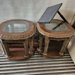 Wooden Marble End Tables