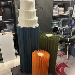 Set Of 3 Accordion Decorative Side Tables 