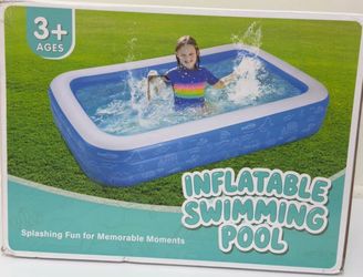 Inflatable Swimming Pool for Kids and Adults- 118" x 68" x 22" Family Full-Sized Blow Up Pools for kids -Thickened Durable Above Ground Swimming Pool