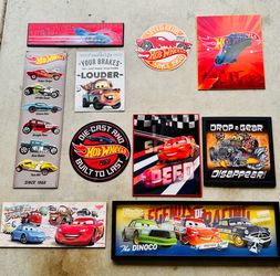 $50 KIDS WALL DECOR HOT WHEELS AND DISNEY CARS